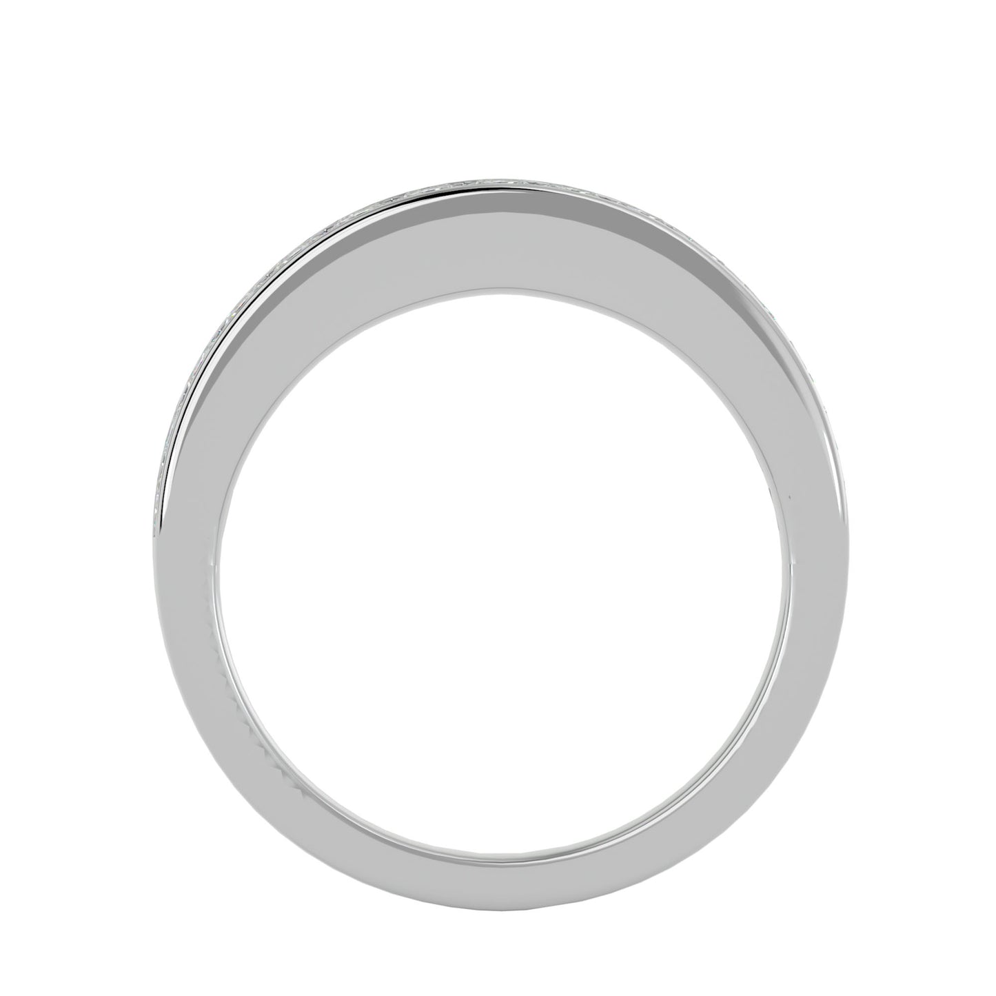 Princess half diamond eternity ring
