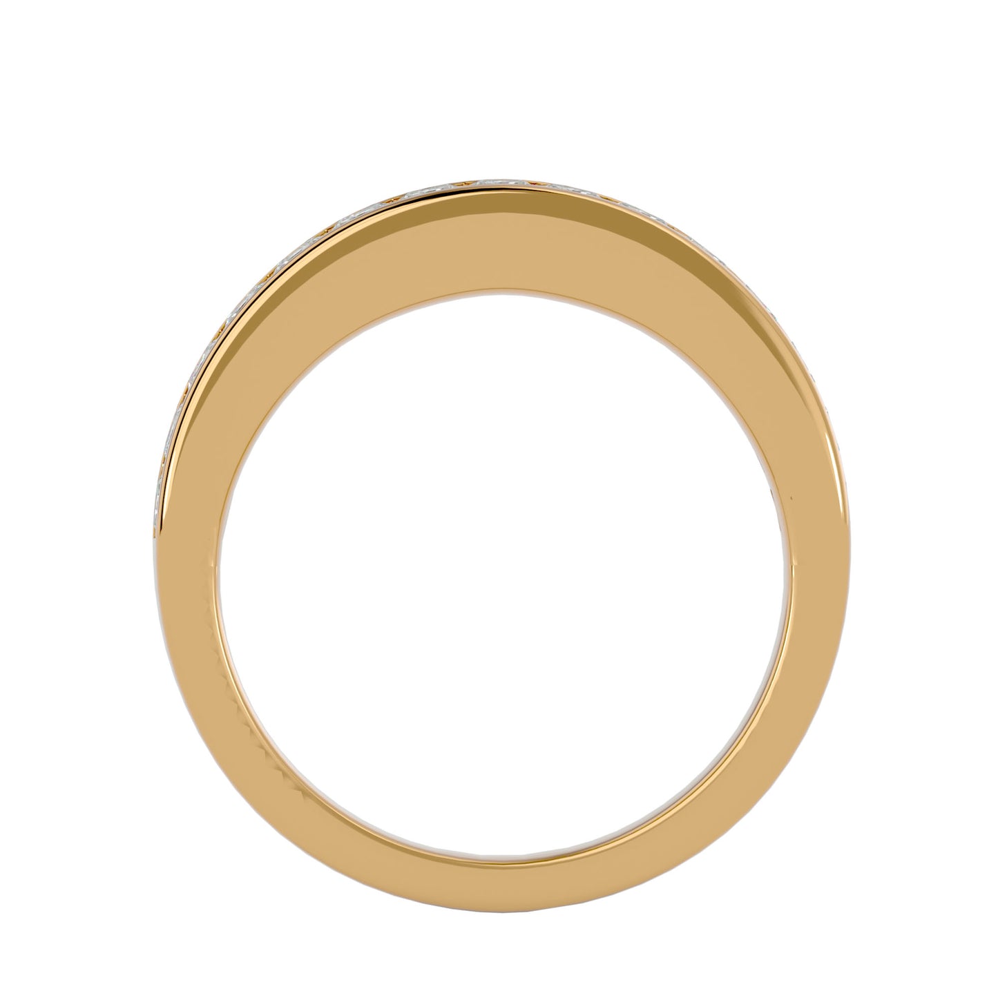 Princess half diamond eternity ring