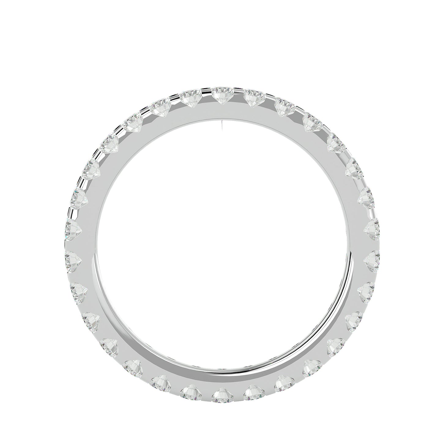 Unique setting round diamond eternity ring