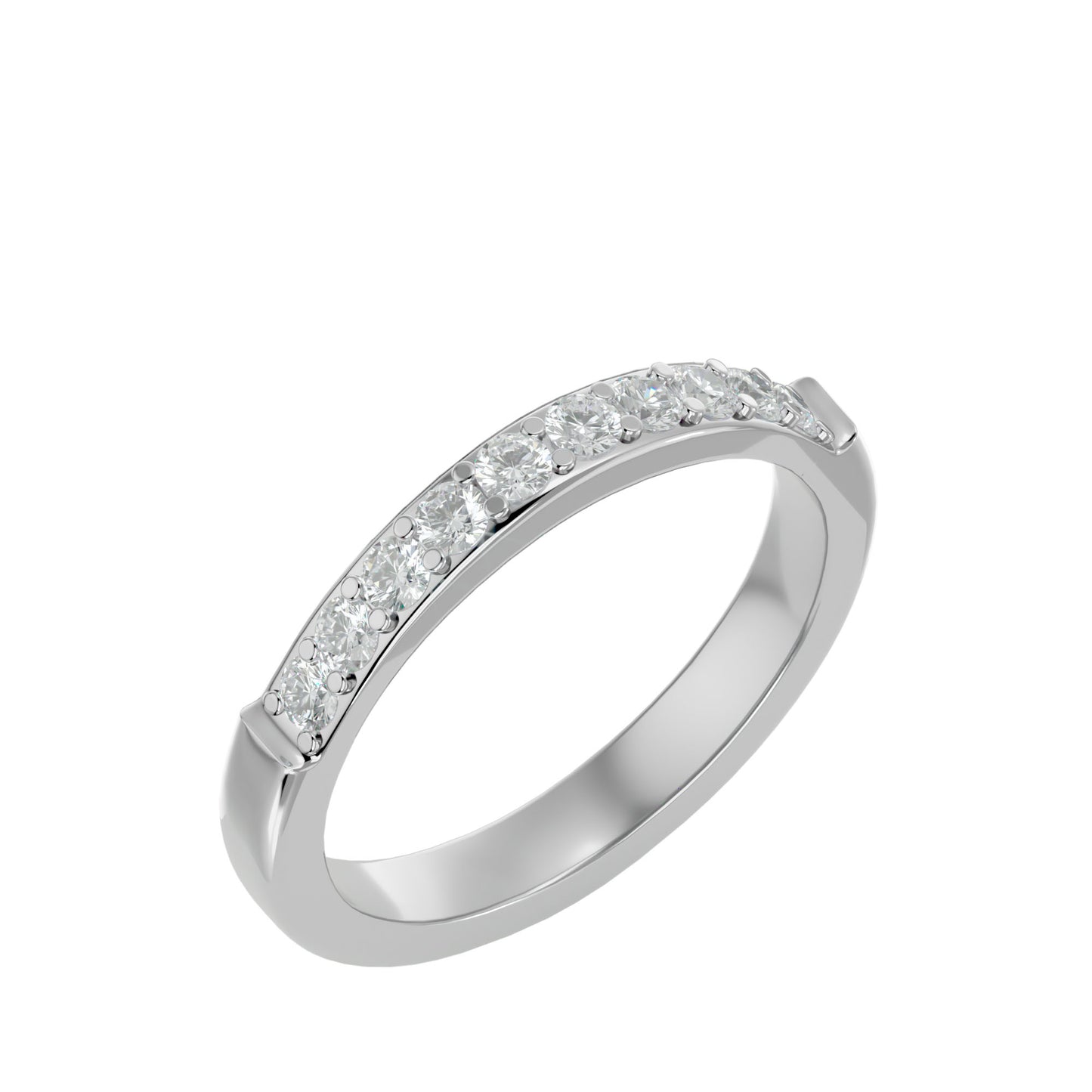 Pave ten diamond ring