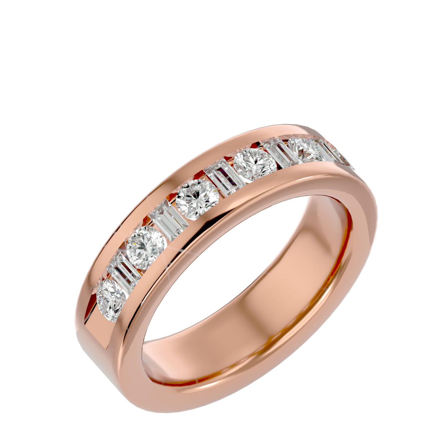 Kris Baguette & Round diamond ring