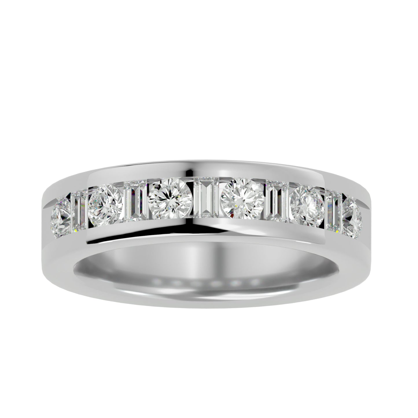 Kris Baguette & Round diamond ring