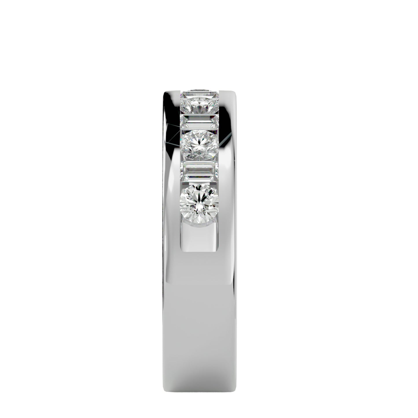 Kris Baguette & Round diamond ring