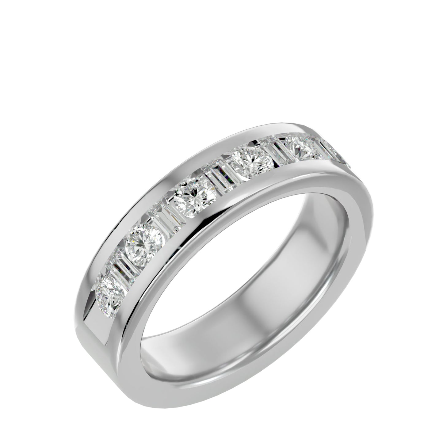 Kris Baguette & Round diamond ring