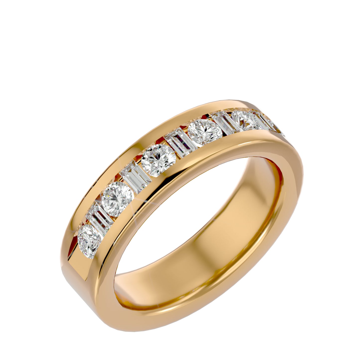 Kris Baguette & Round diamond ring