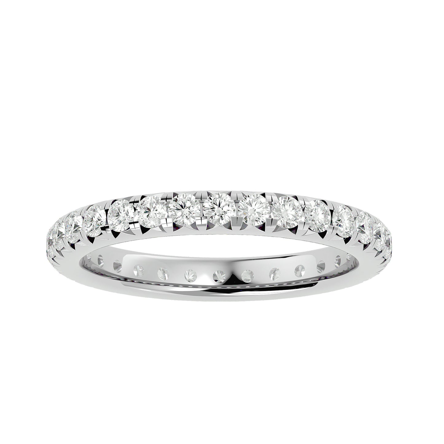 French pave round diamond eternity ring