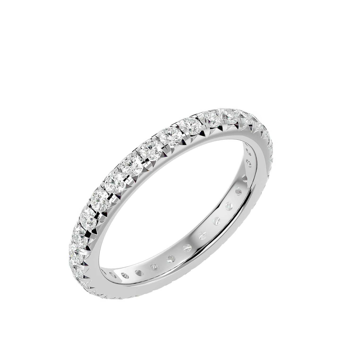 French pave round diamond eternity ring