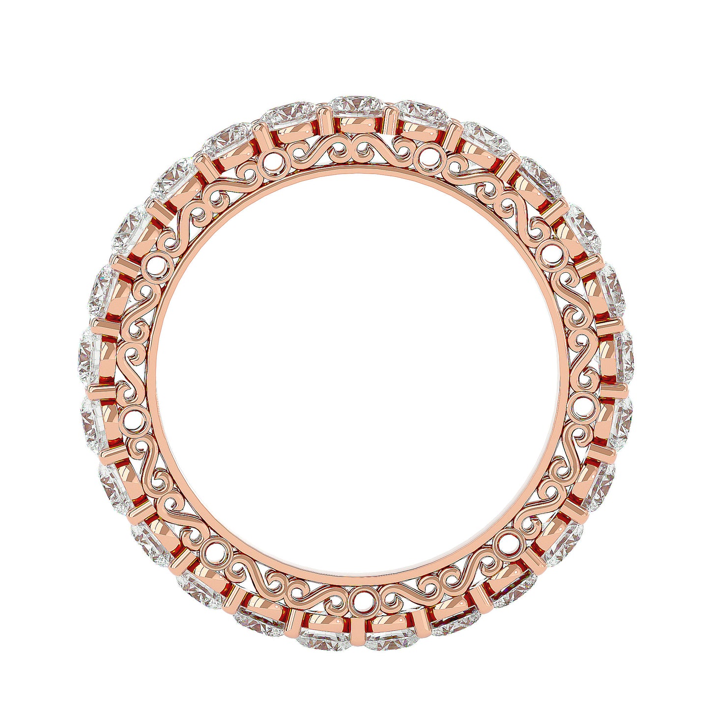 Filligree diamond eternity ring