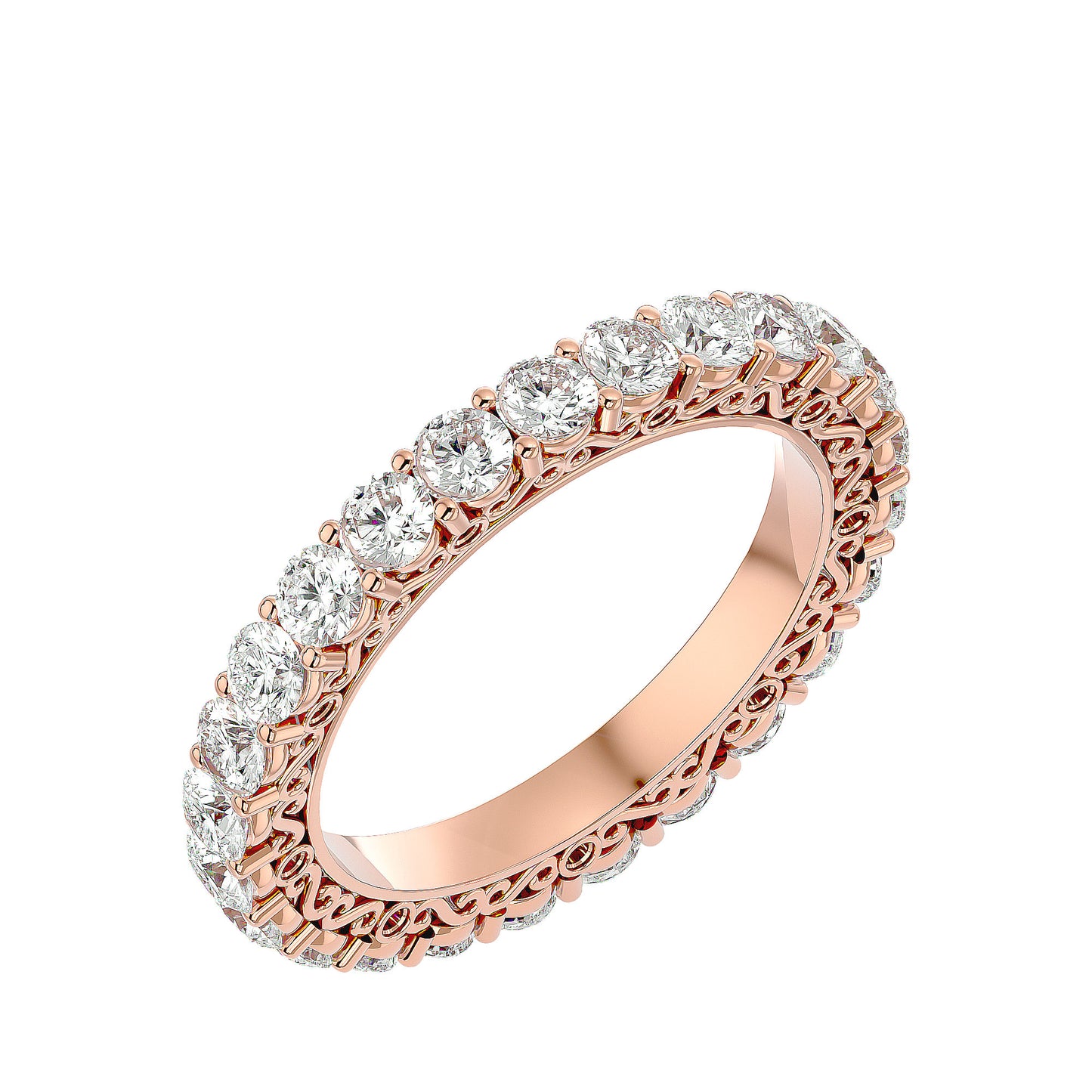 Filligree diamond eternity ring