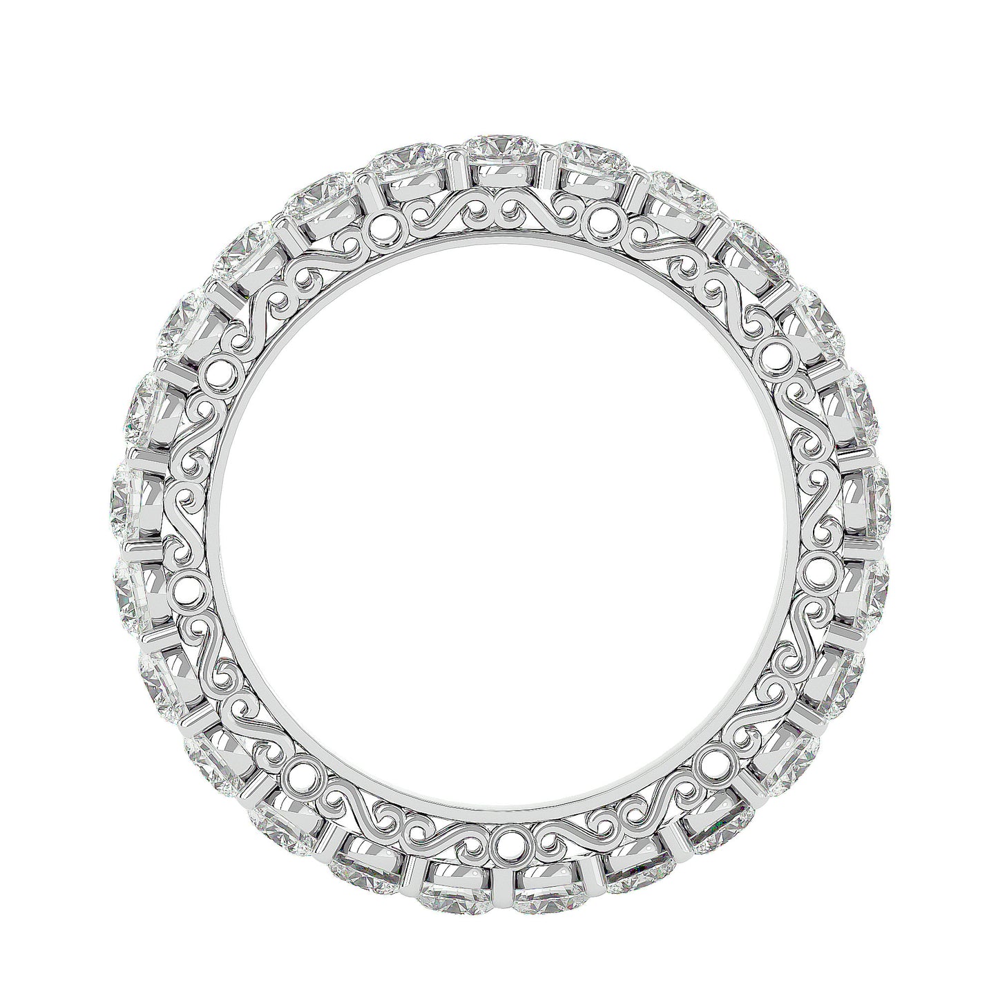 Filligree diamond eternity ring