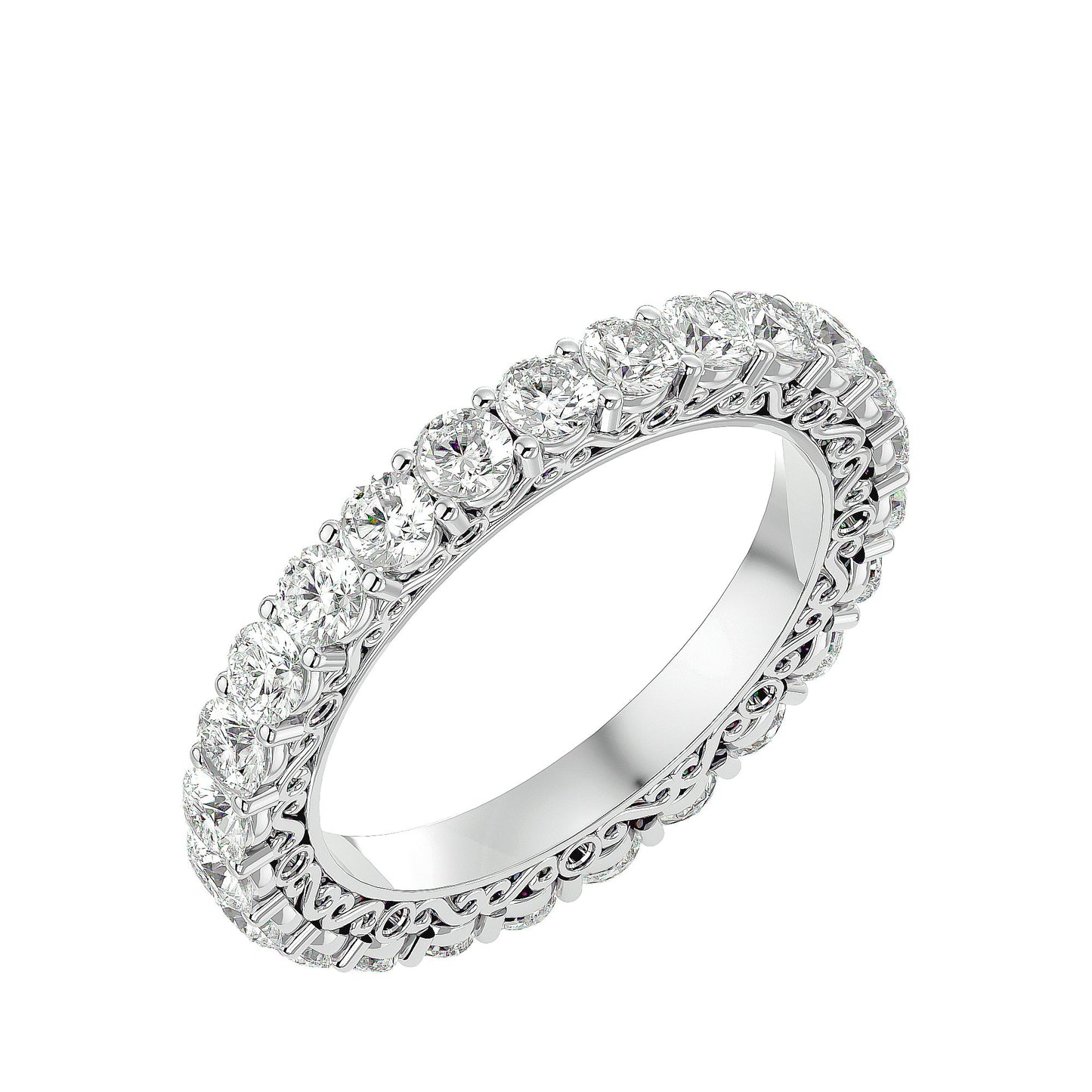 Filligree diamond eternity ring