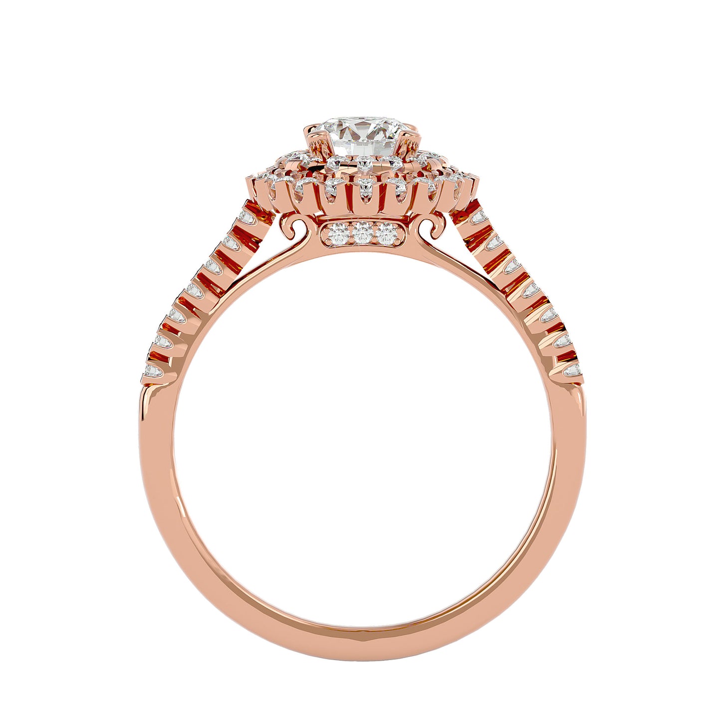 Monica double halo diamond engagement ring