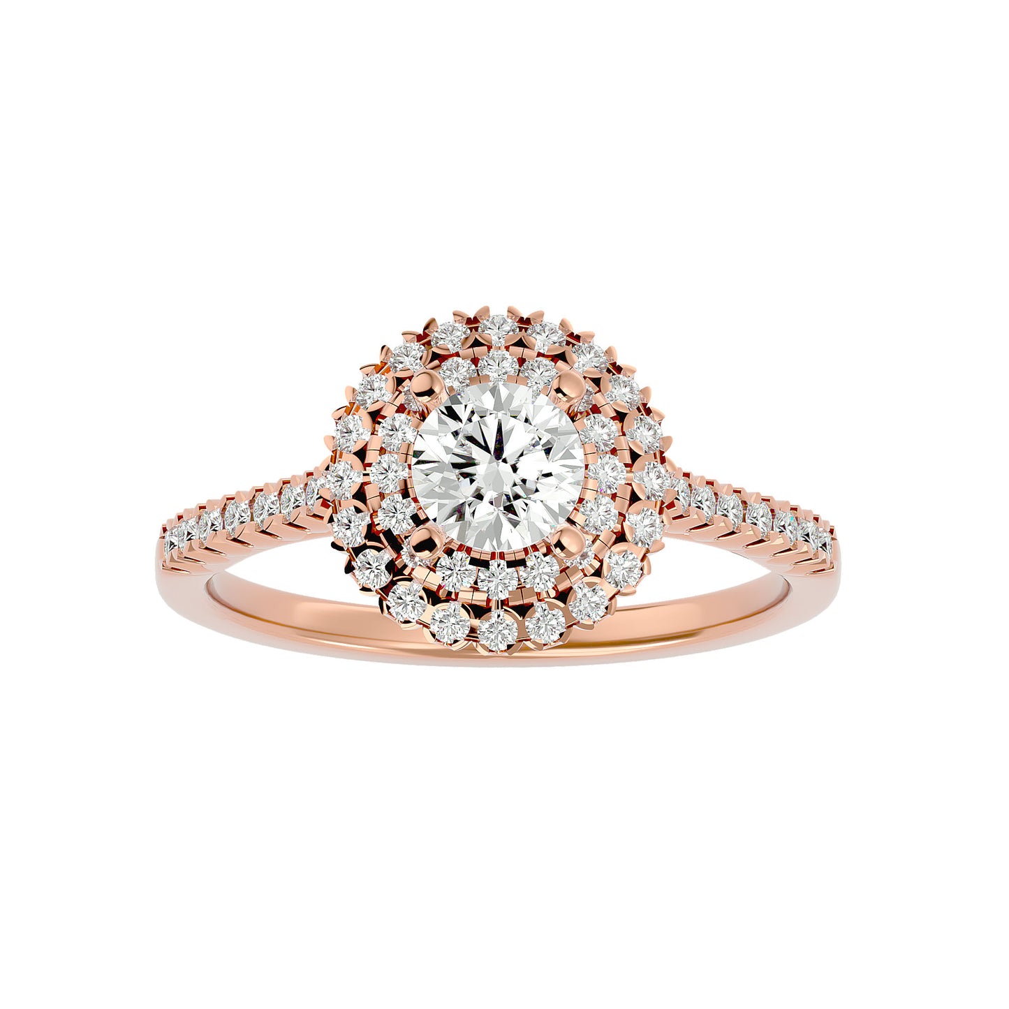 Monica double halo diamond engagement ring