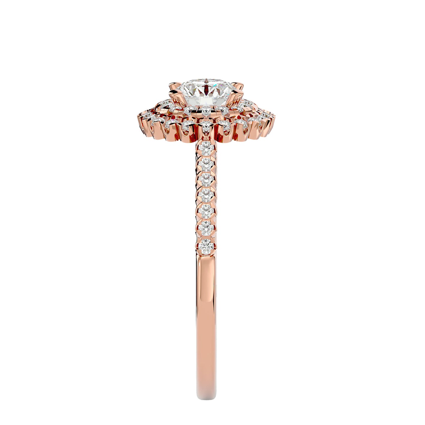 Monica double halo diamond engagement ring