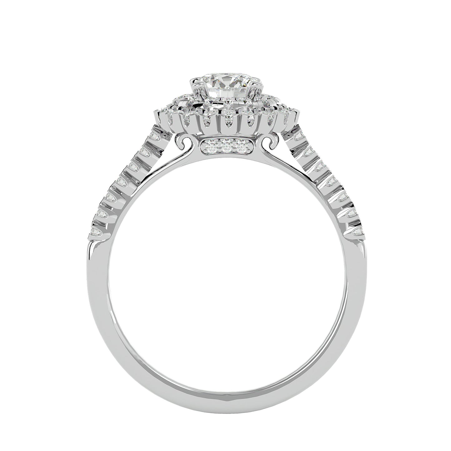 Monica double halo diamond engagement ring