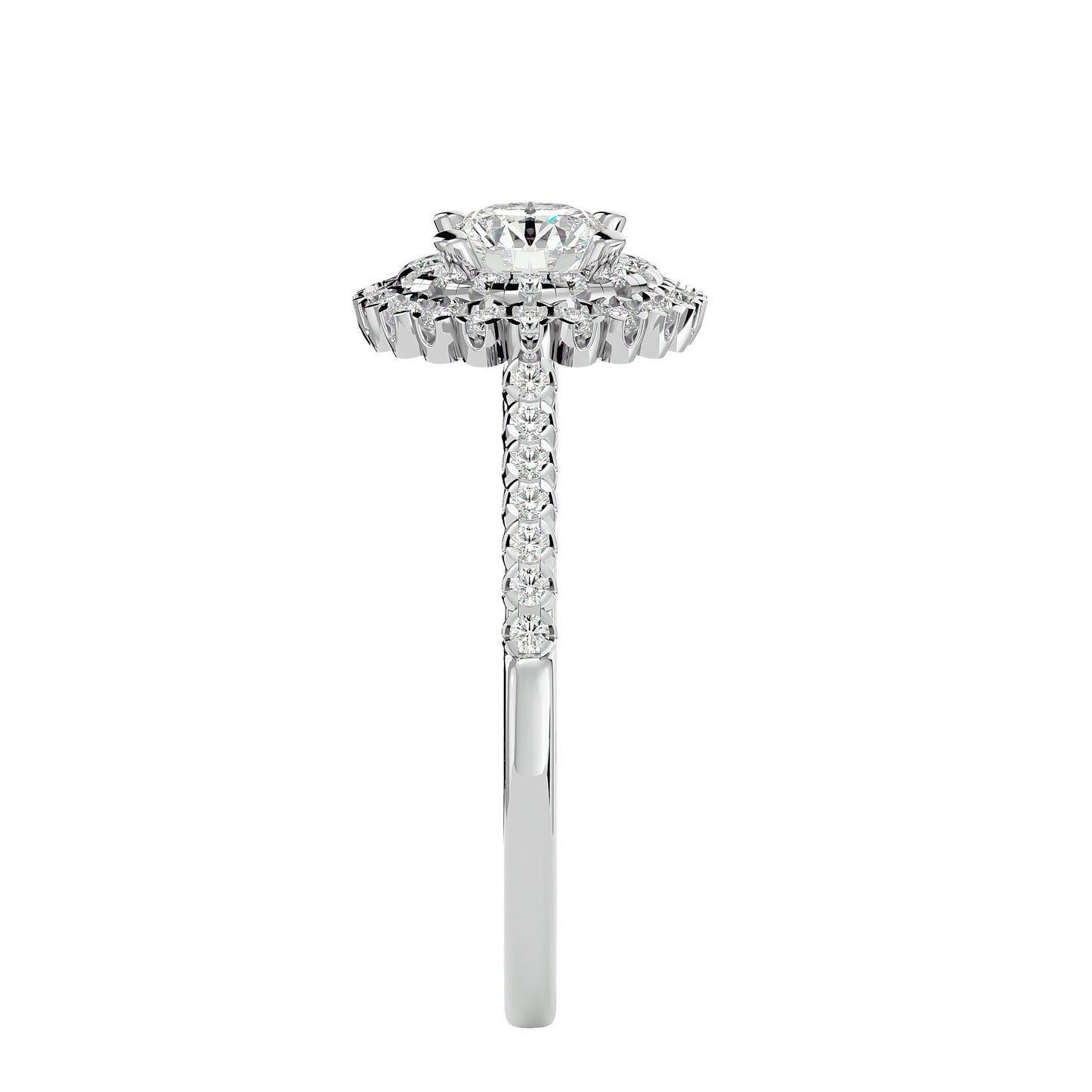 Monica double halo diamond engagement ring