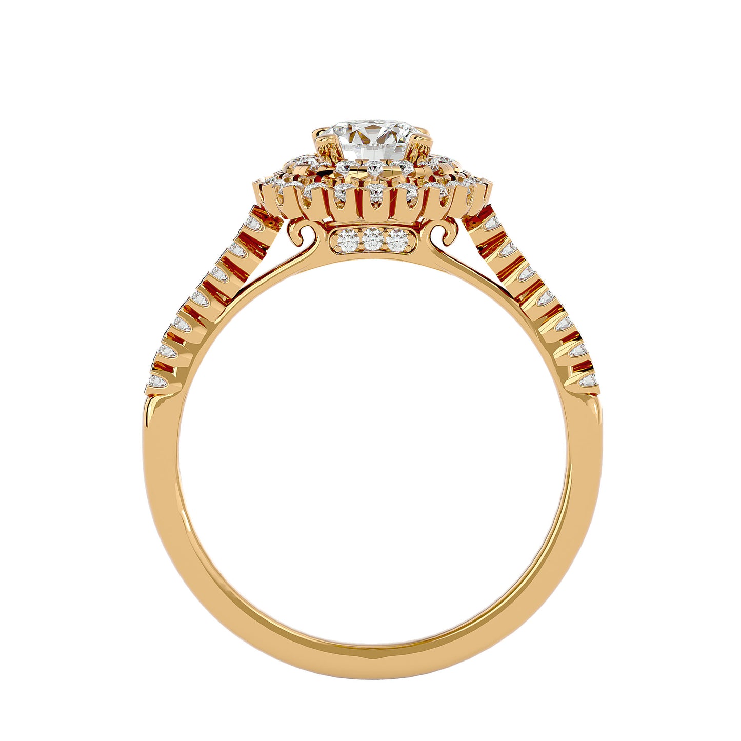 Monica double halo diamond engagement ring