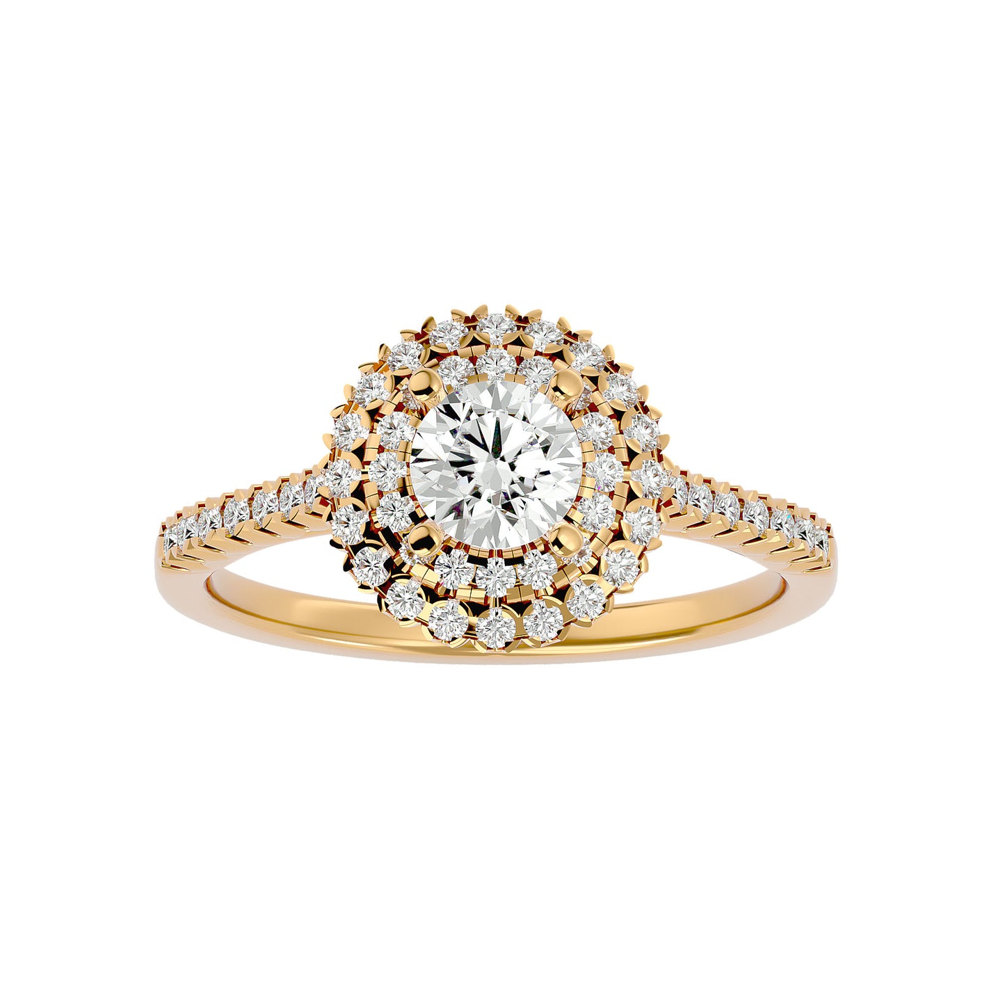 Monica double halo diamond engagement ring