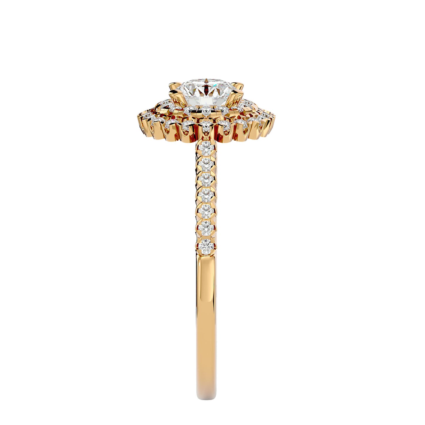 Monica double halo diamond engagement ring