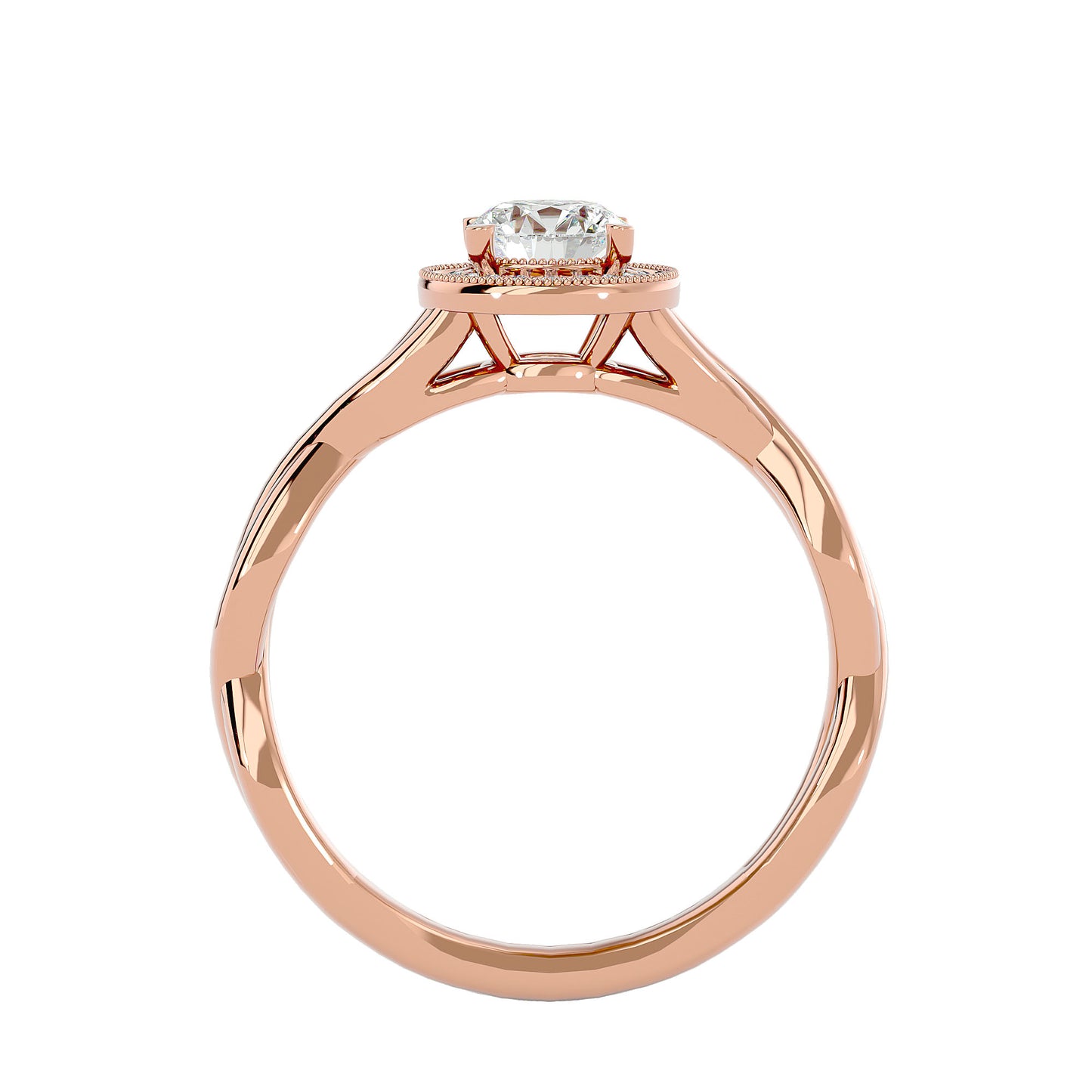 The Intertwined Halo Diamond Engagement Ring