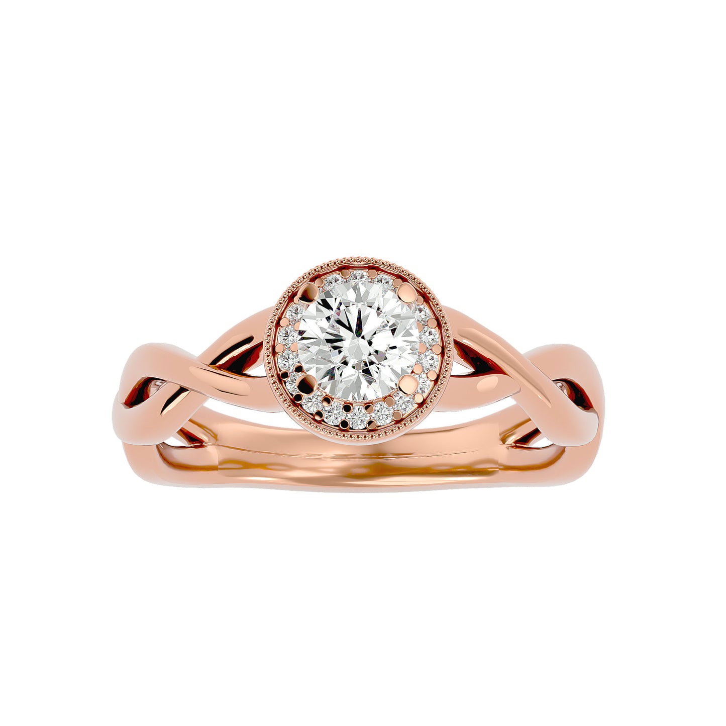 The Intertwined Halo Diamond Engagement Ring