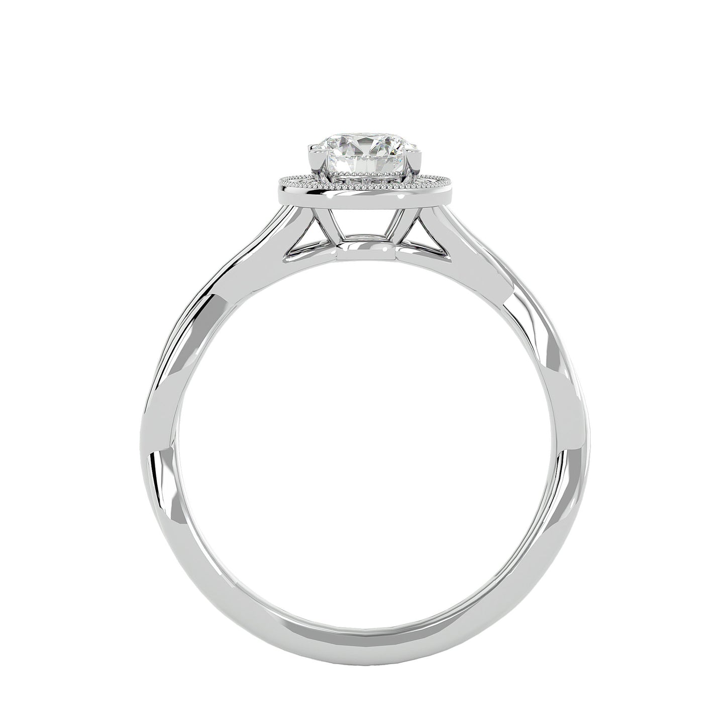 The Intertwined Halo Diamond Engagement Ring