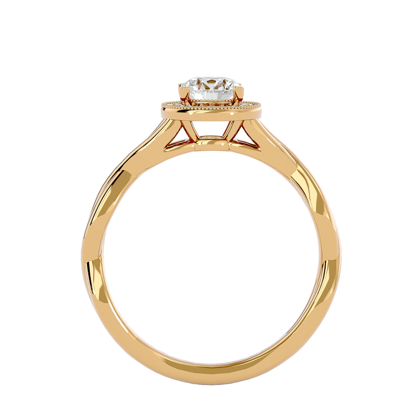 The Intertwined Halo Diamond Engagement Ring