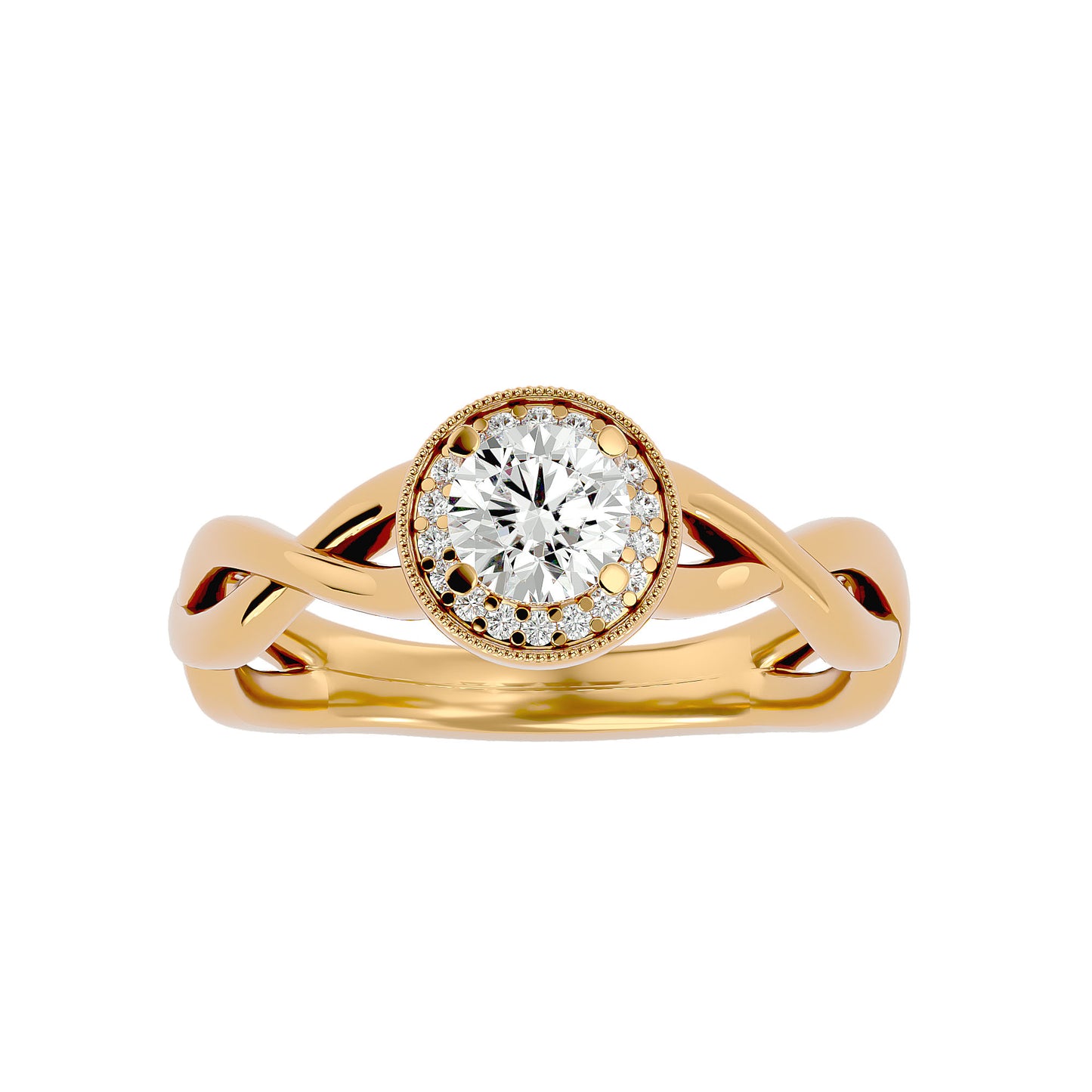 The Intertwined Halo Diamond Engagement Ring