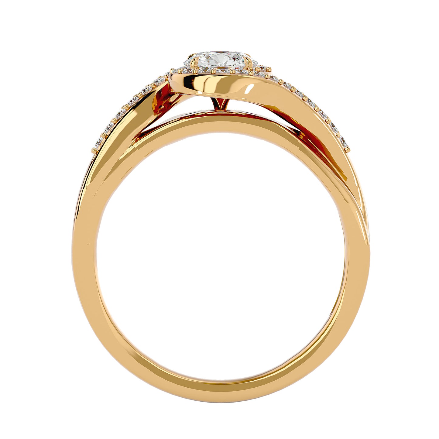 Infinity bypass diamond engagement ring