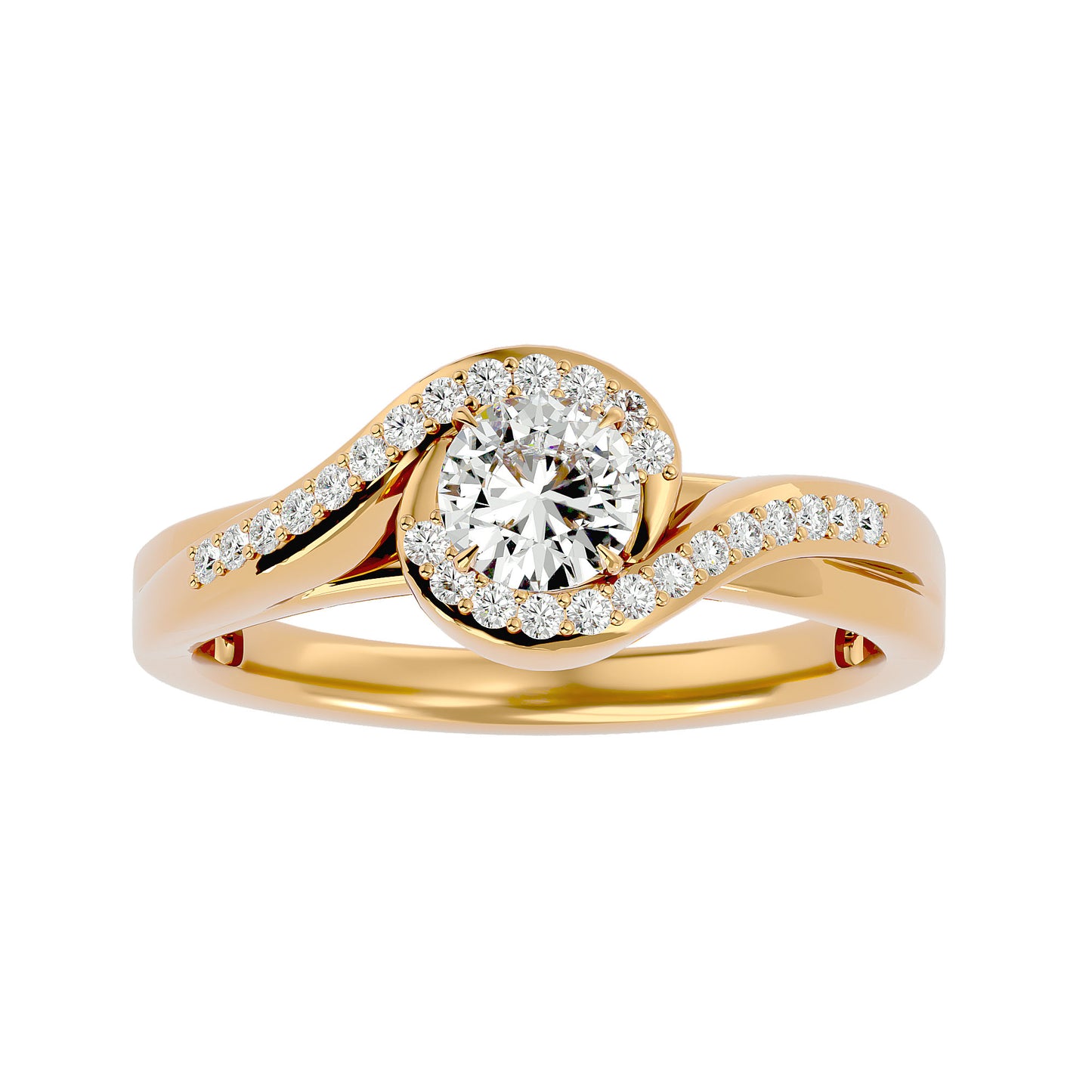 Infinity bypass diamond engagement ring
