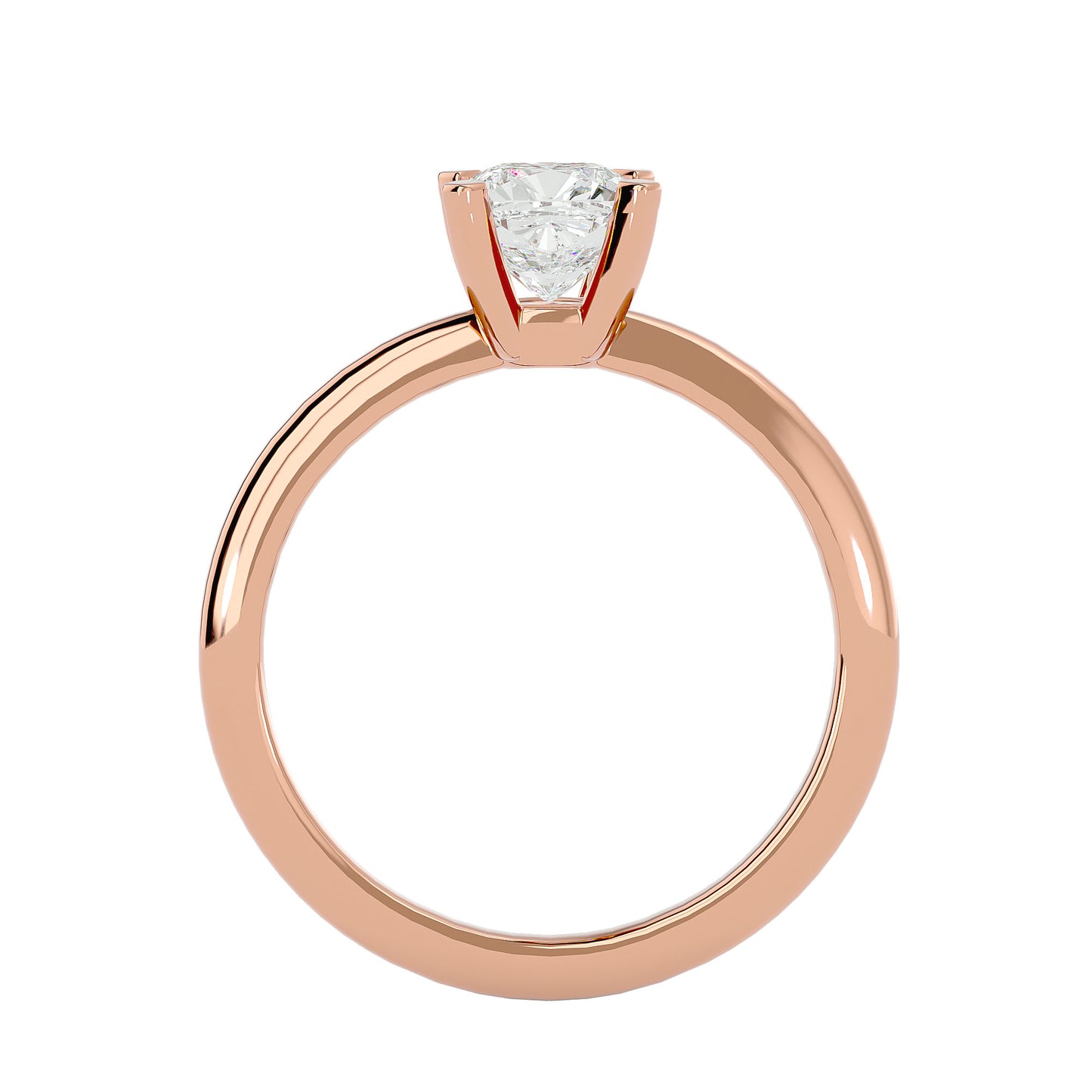 Petite style cushion diamond engagement ring