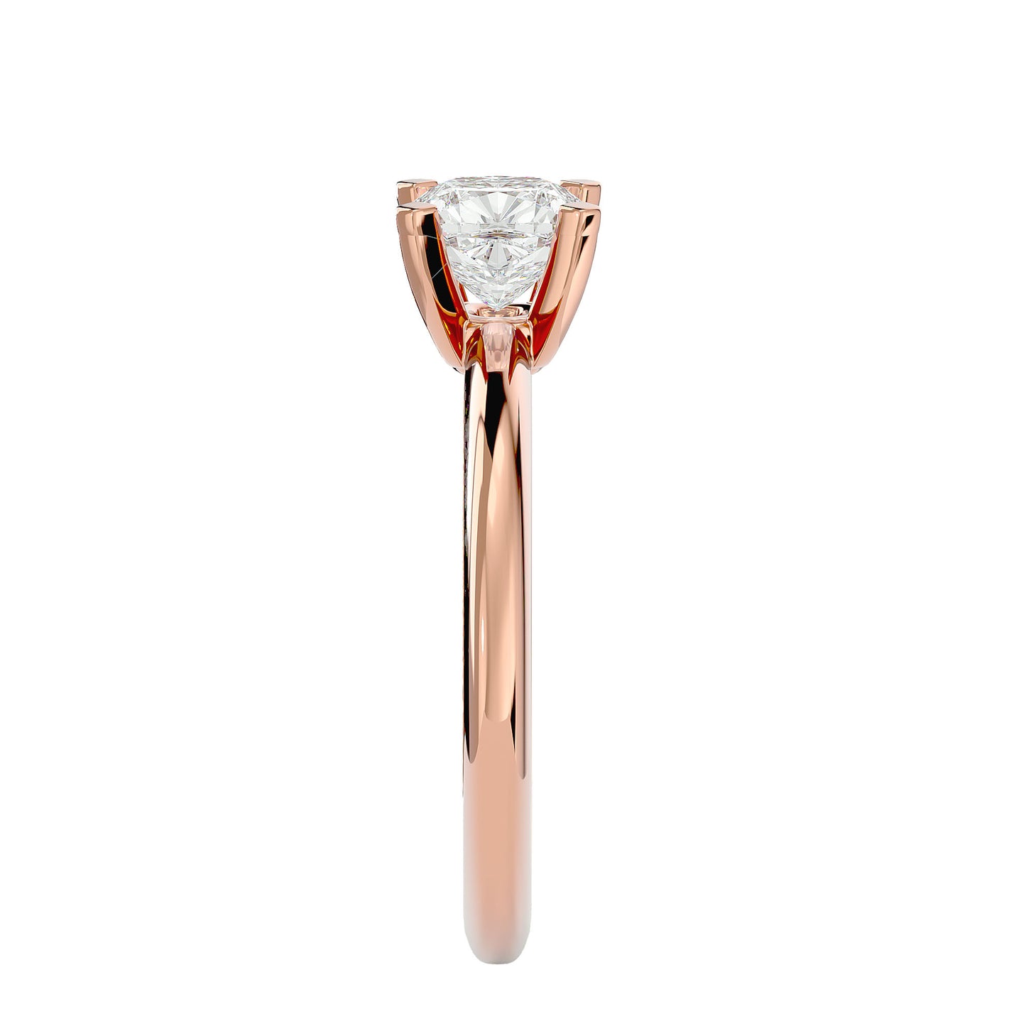 Petite style cushion diamond engagement ring