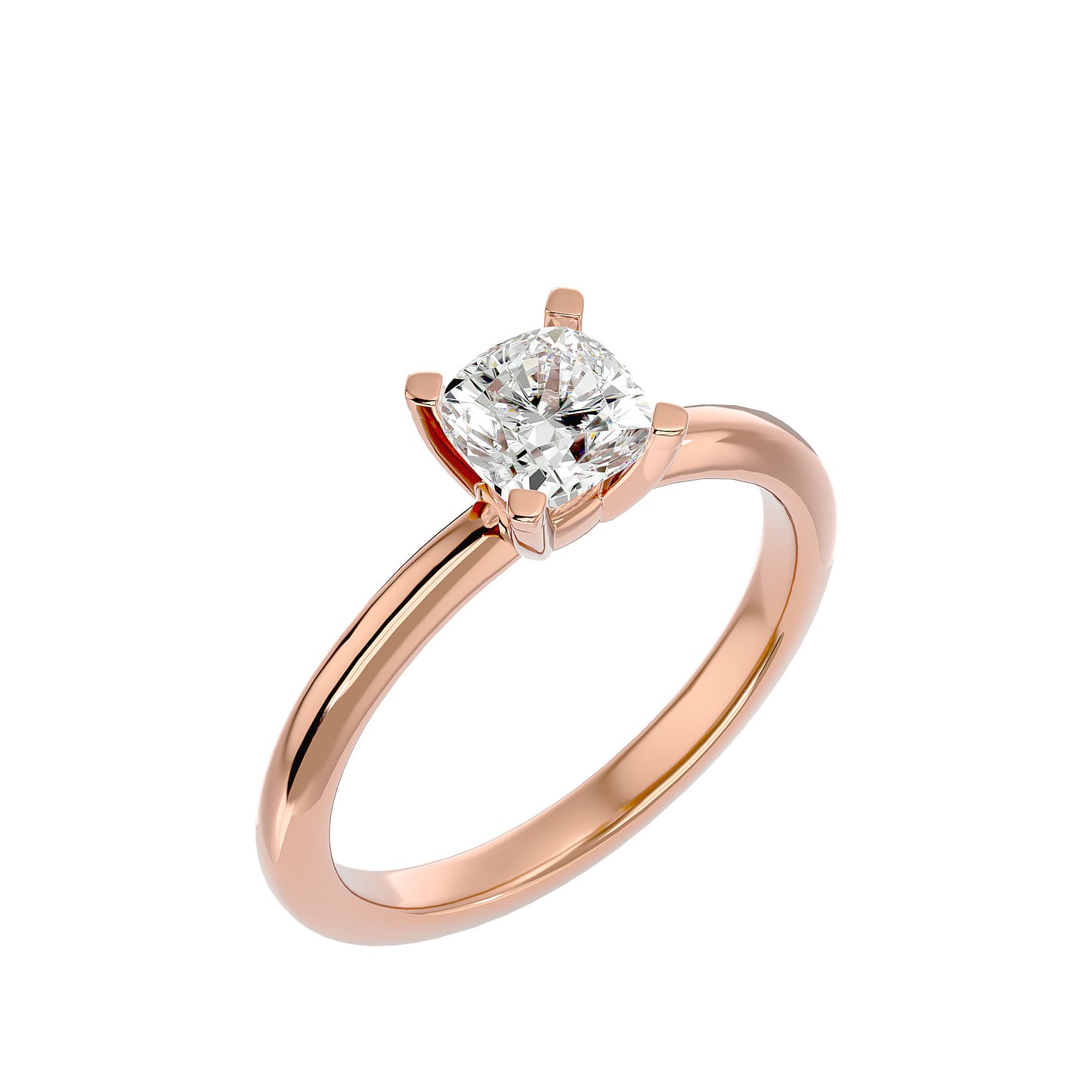 Petite style cushion diamond engagement ring