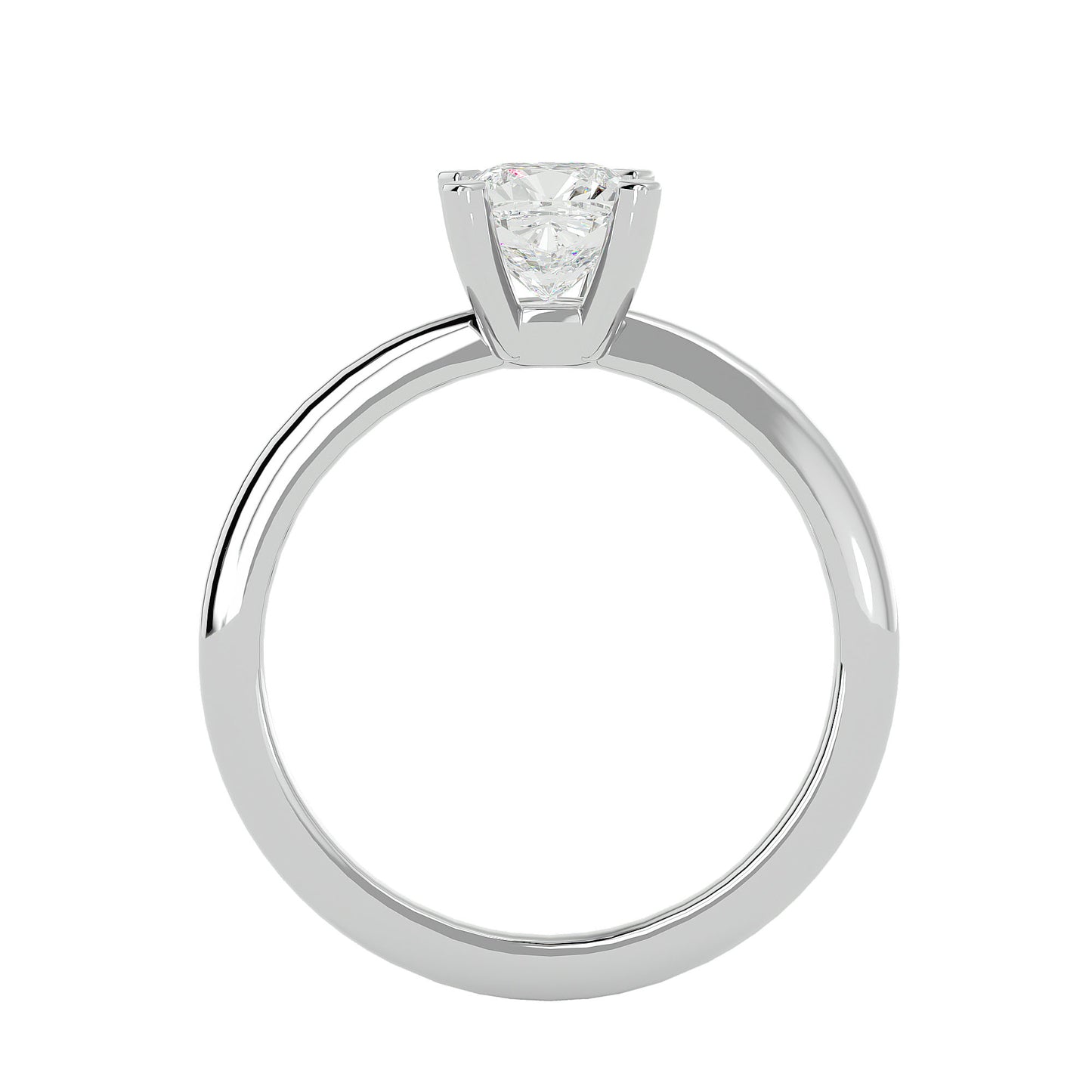 Petite style cushion diamond engagement ring
