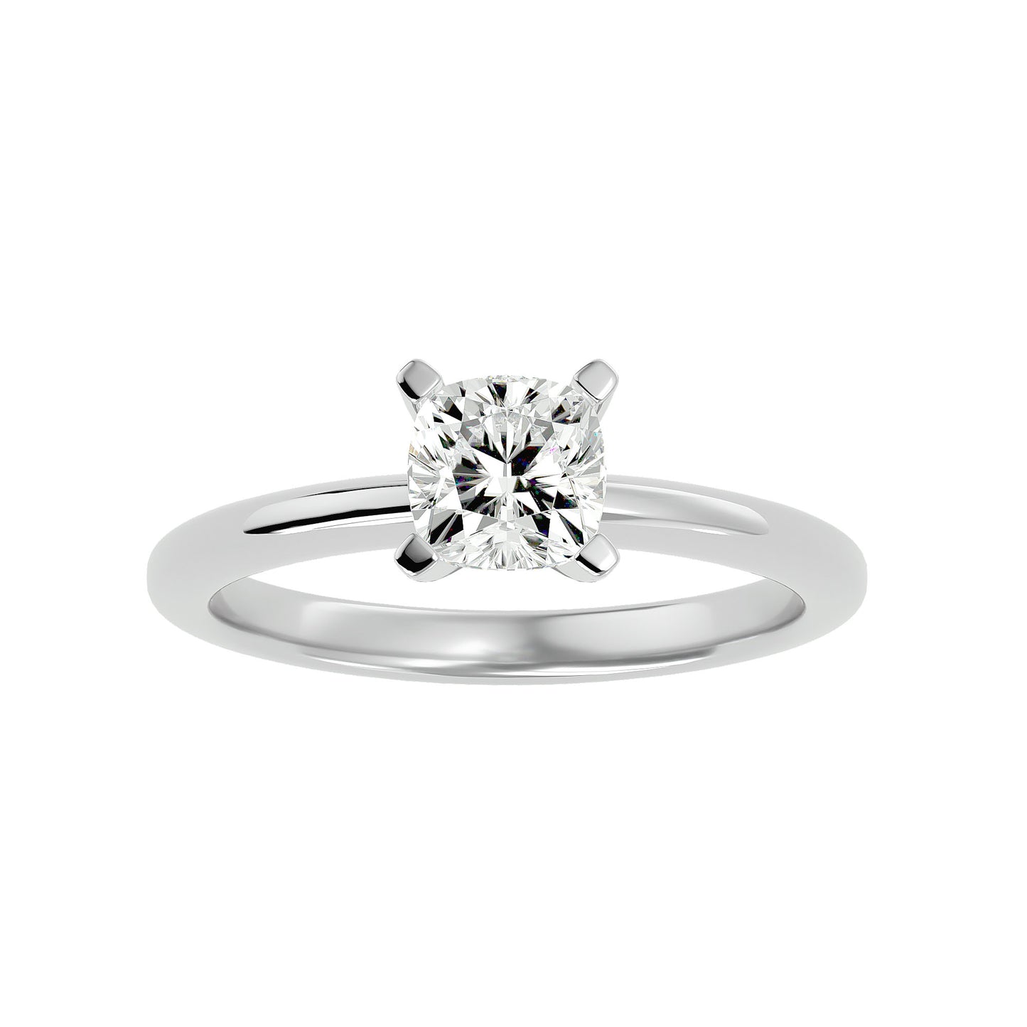 Petite style cushion diamond engagement ring