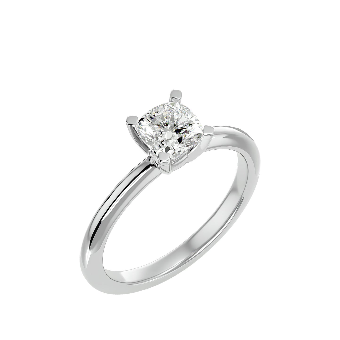 Petite style cushion diamond engagement ring