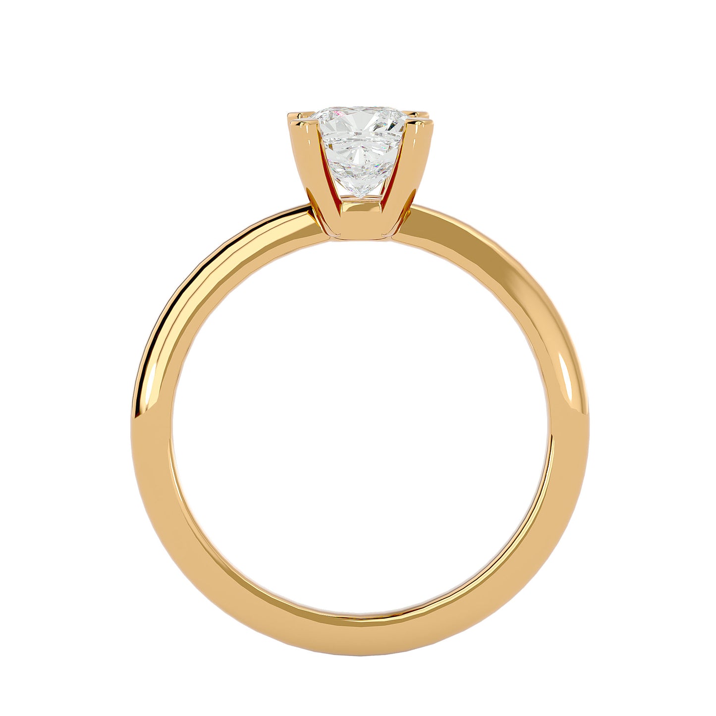 Petite style cushion diamond engagement ring