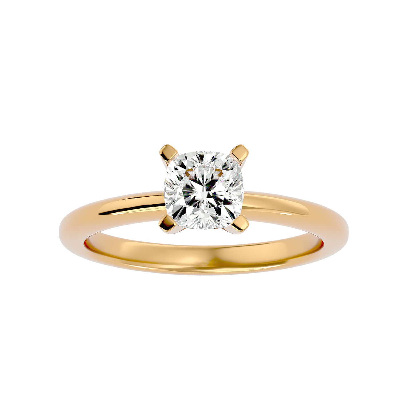 Petite style cushion diamond engagement ring