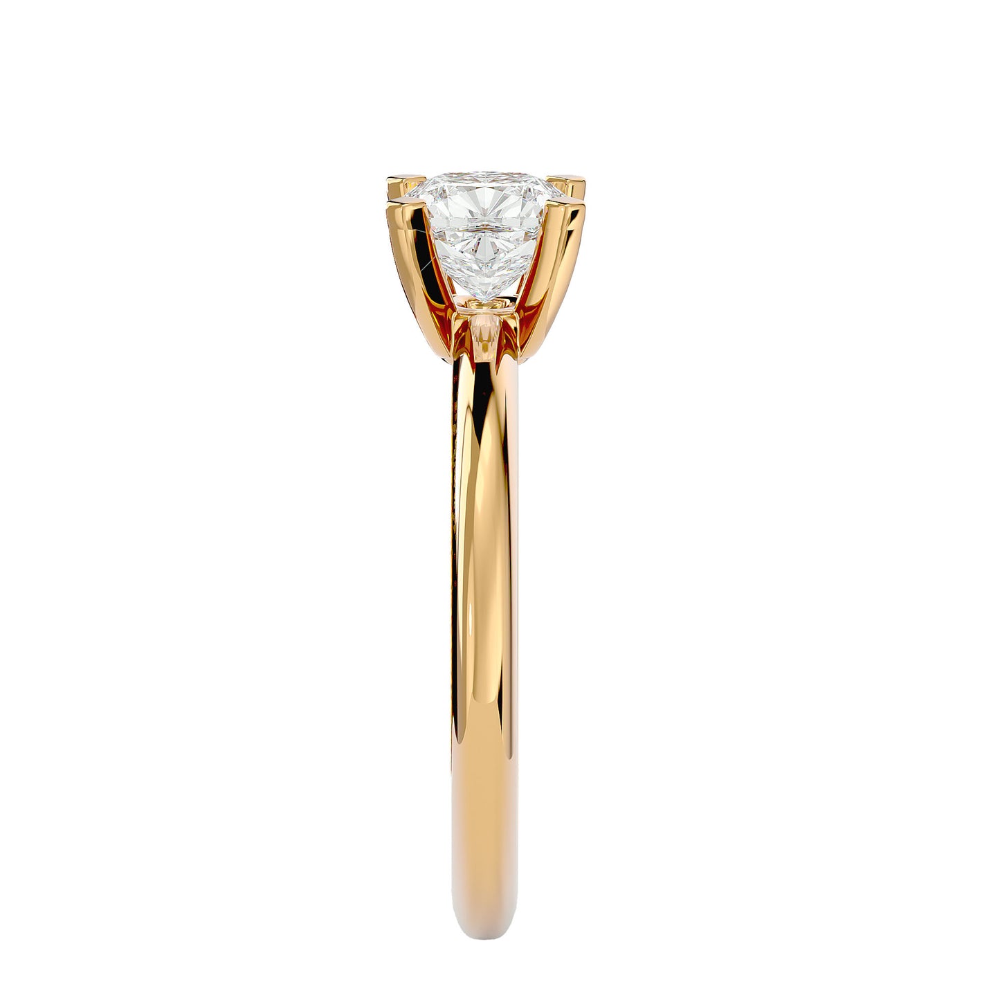 Petite style cushion diamond engagement ring