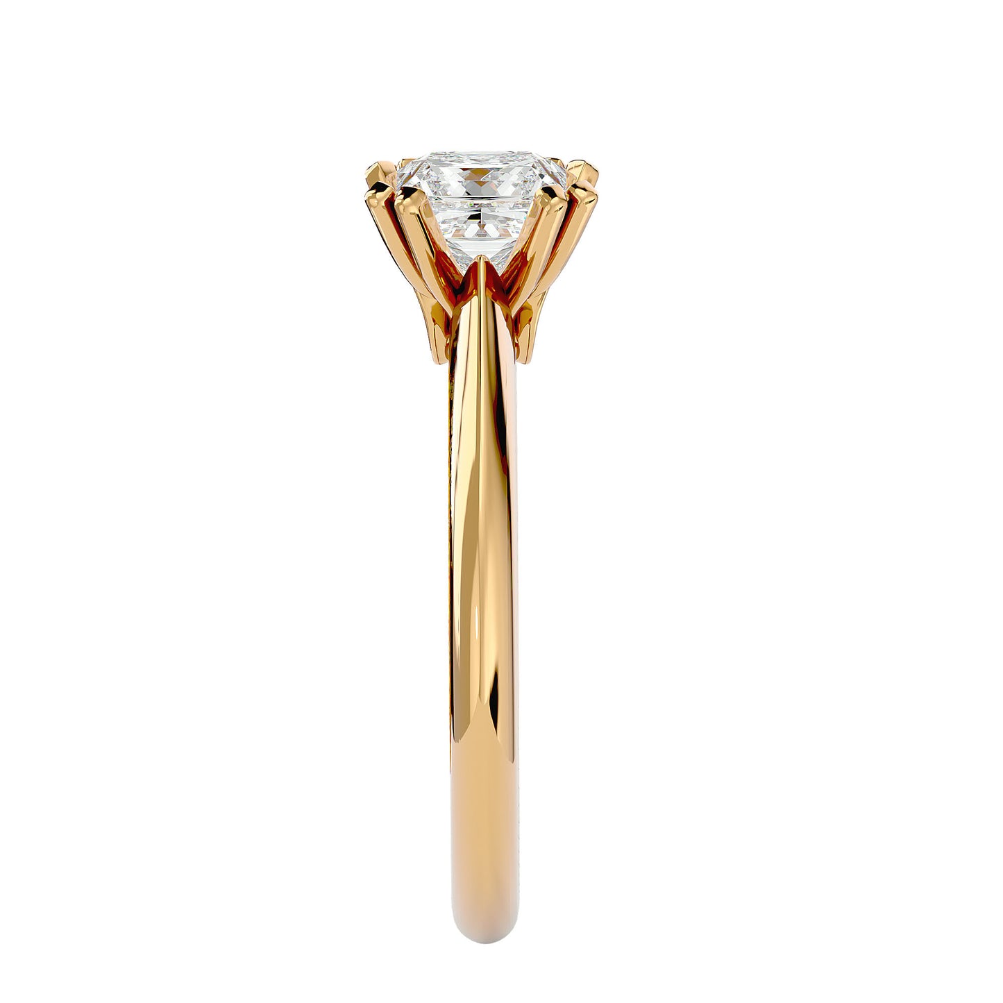 Split prong princess diamond engagement ring