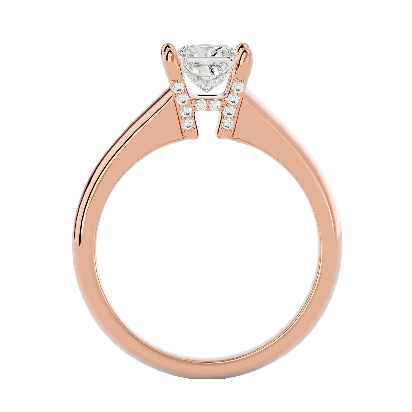 Celesite Princess diamond engagement ring