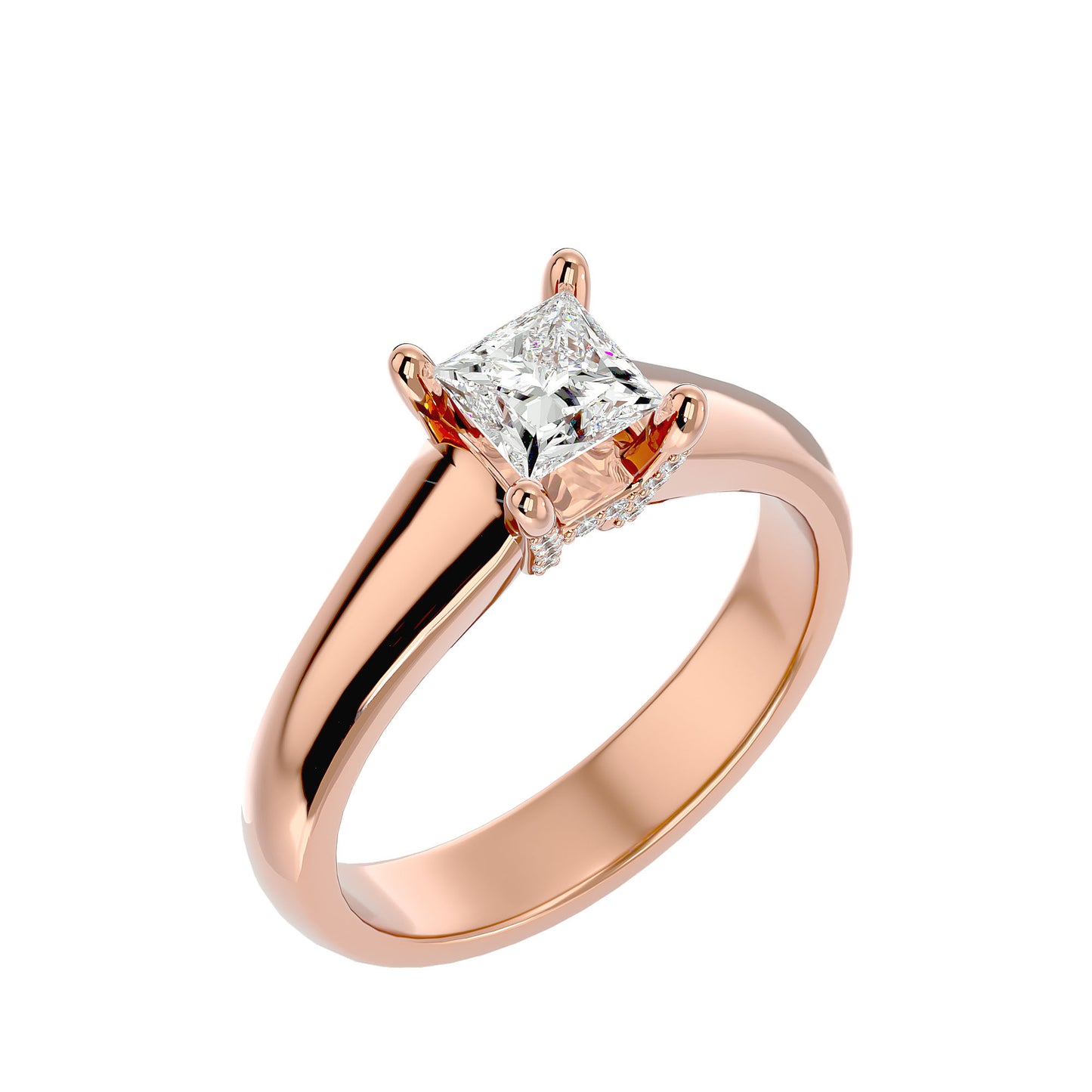 Celesite Princess diamond engagement ring