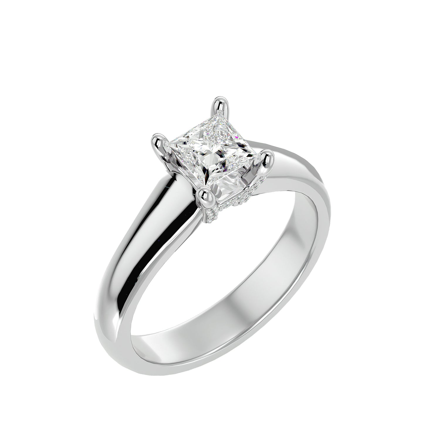 Celesite Princess diamond engagement ring