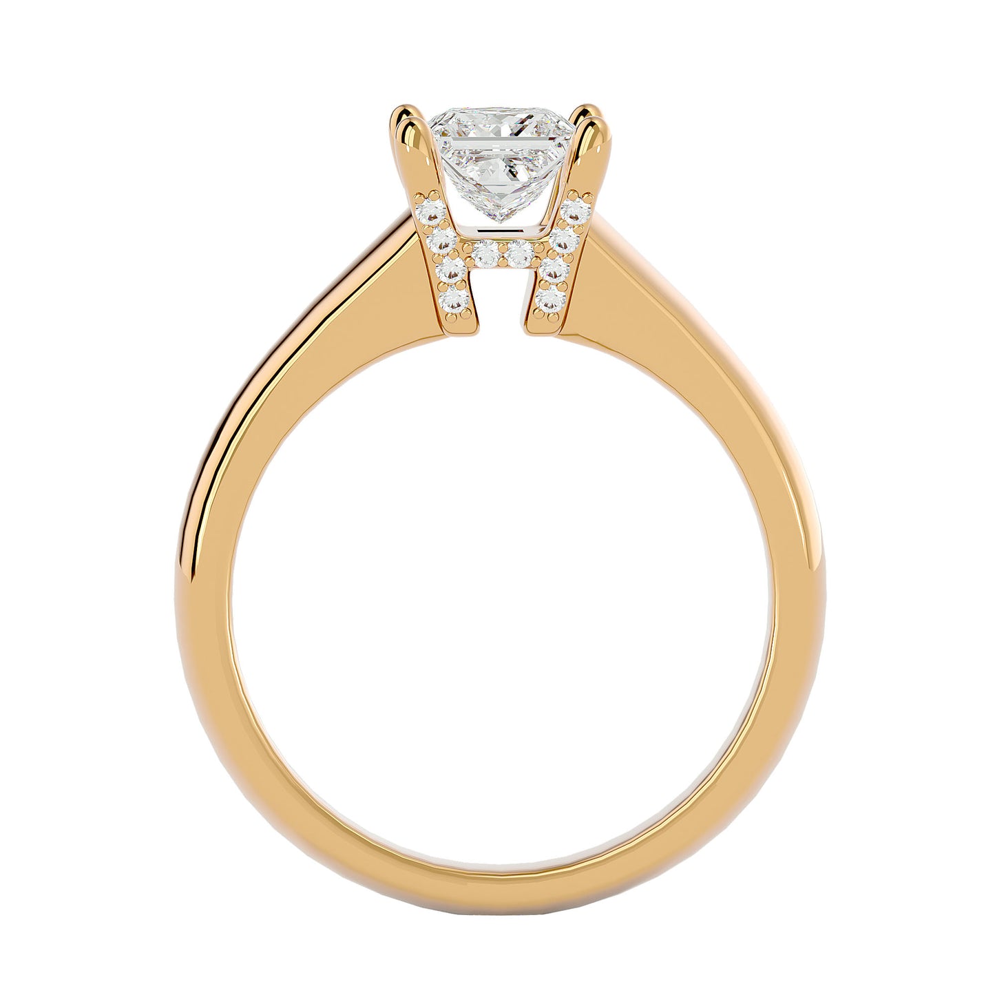 Celesite Princess diamond engagement ring