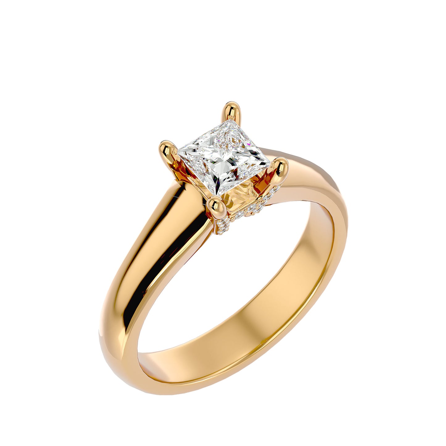 Celesite Princess diamond engagement ring