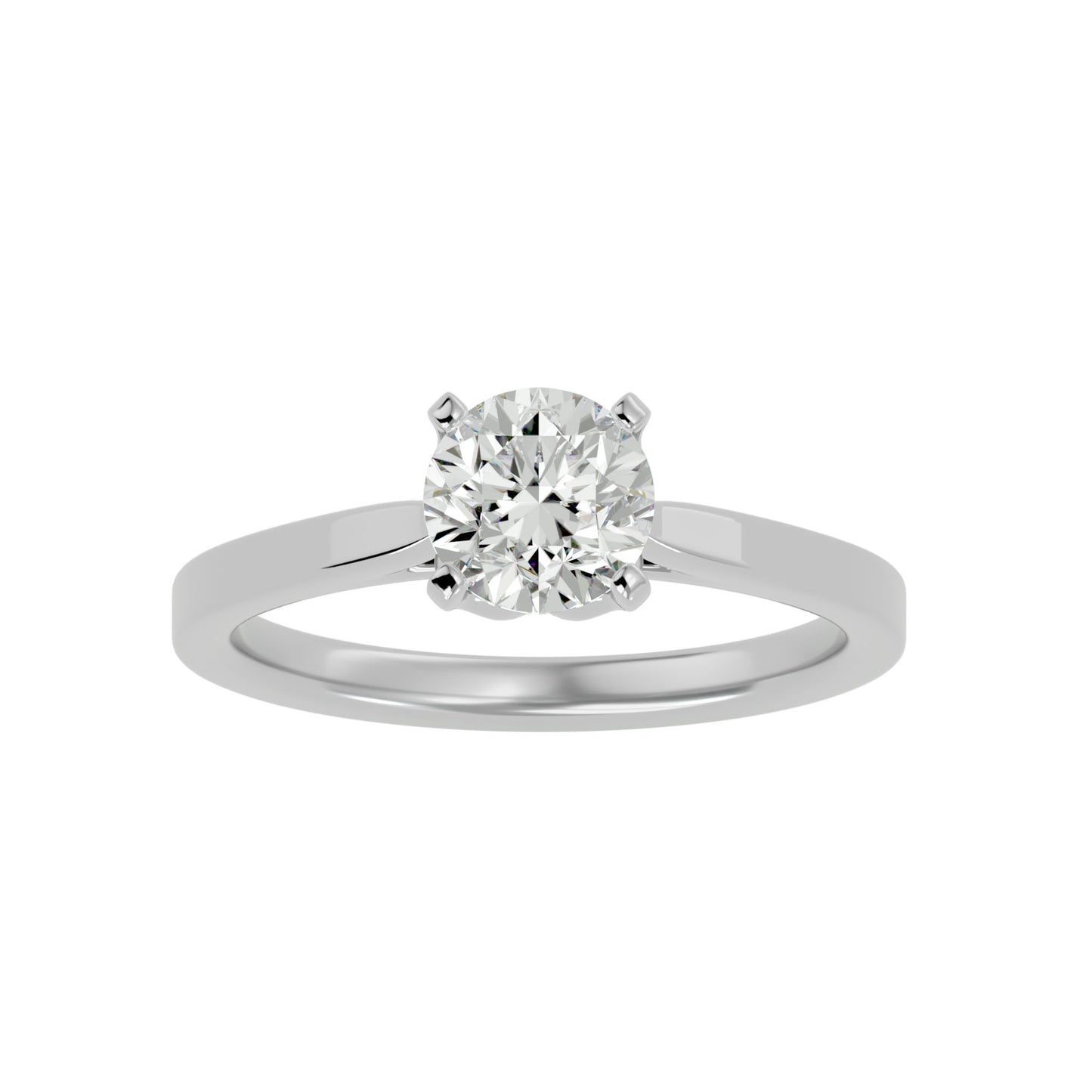 Mabel petal round diamond engagement ring