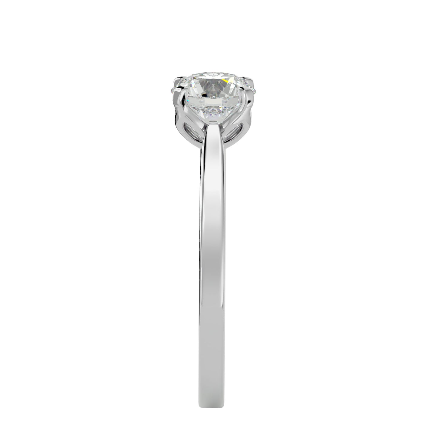 Mabel petal round diamond engagement ring