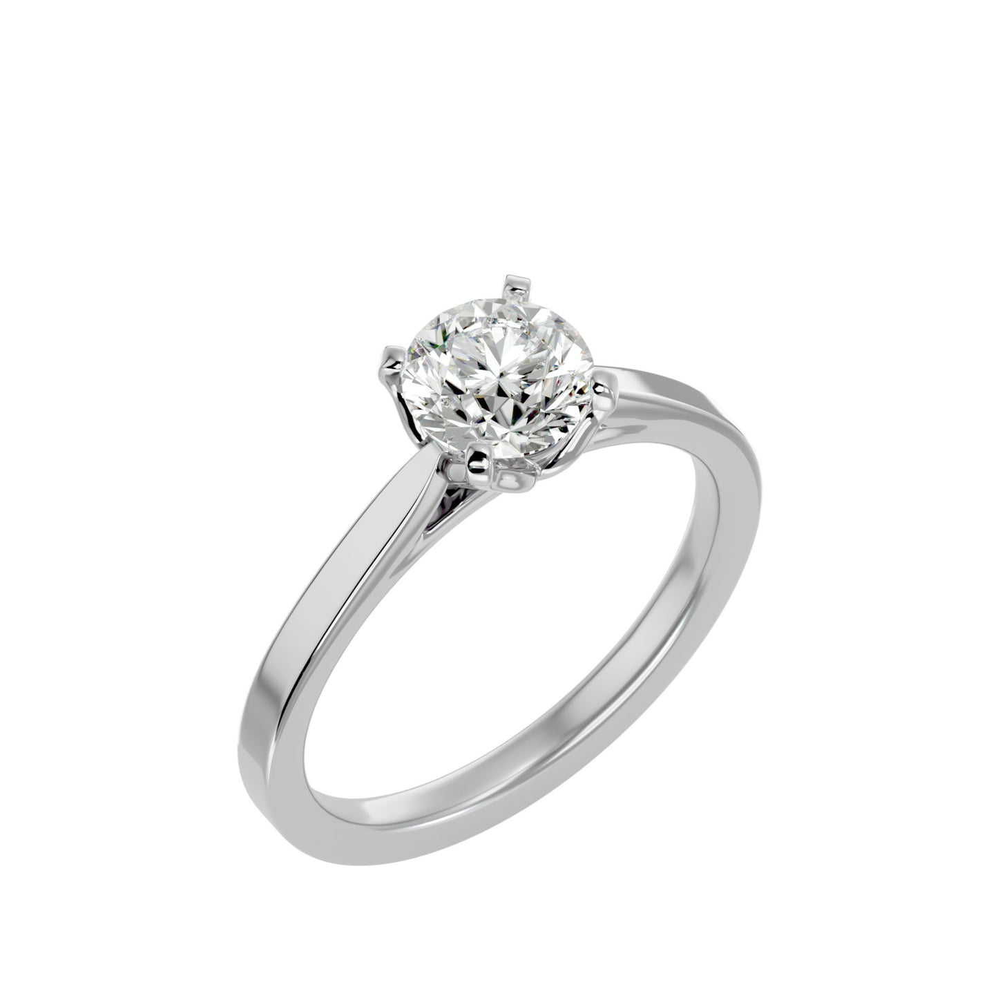 Mabel petal round diamond engagement ring