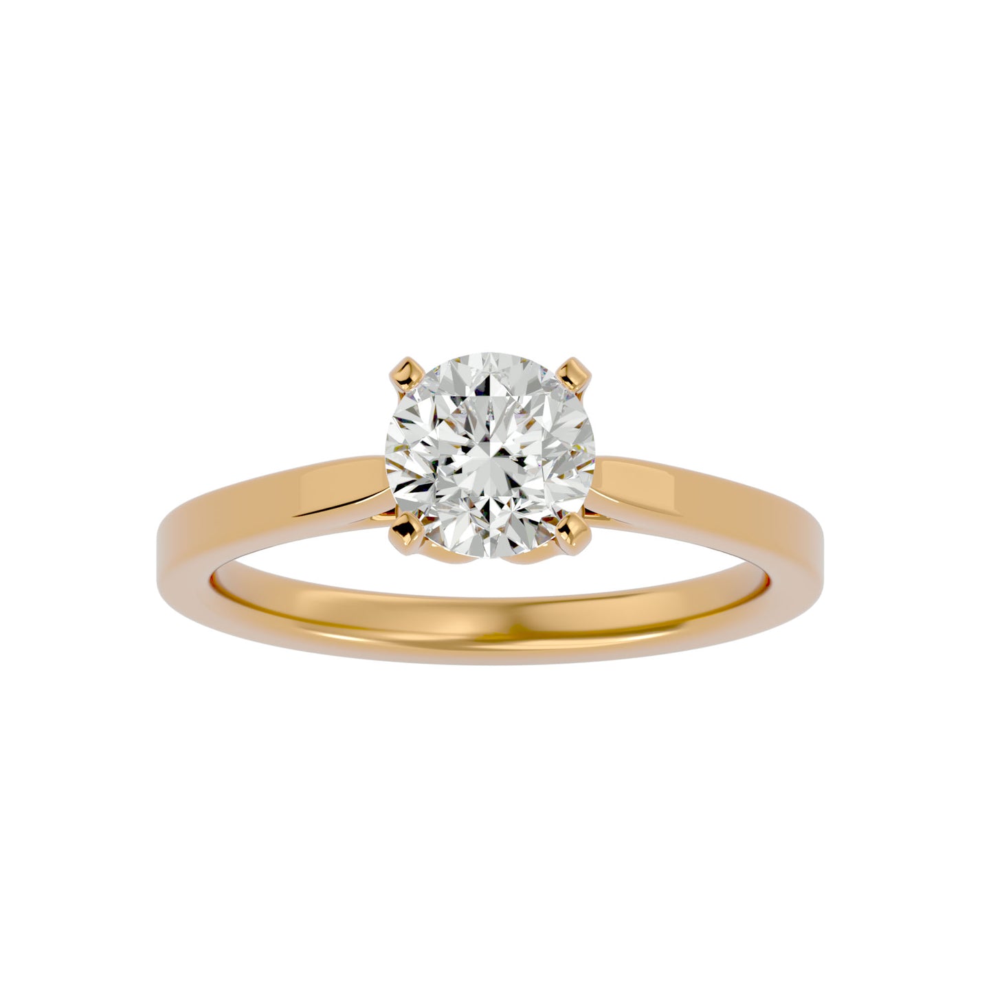 Mabel petal round diamond engagement ring