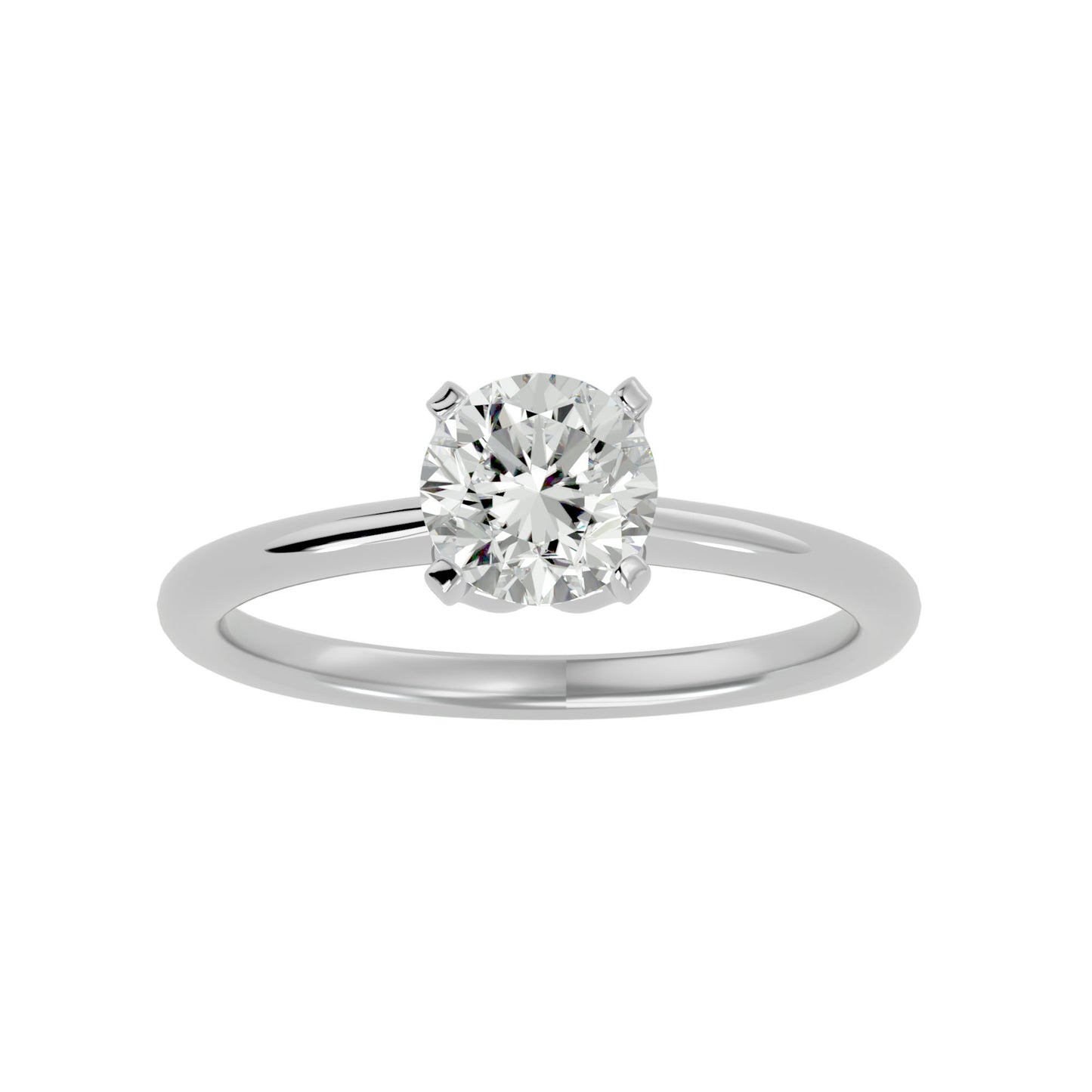 Spiral round diamond engagement ring